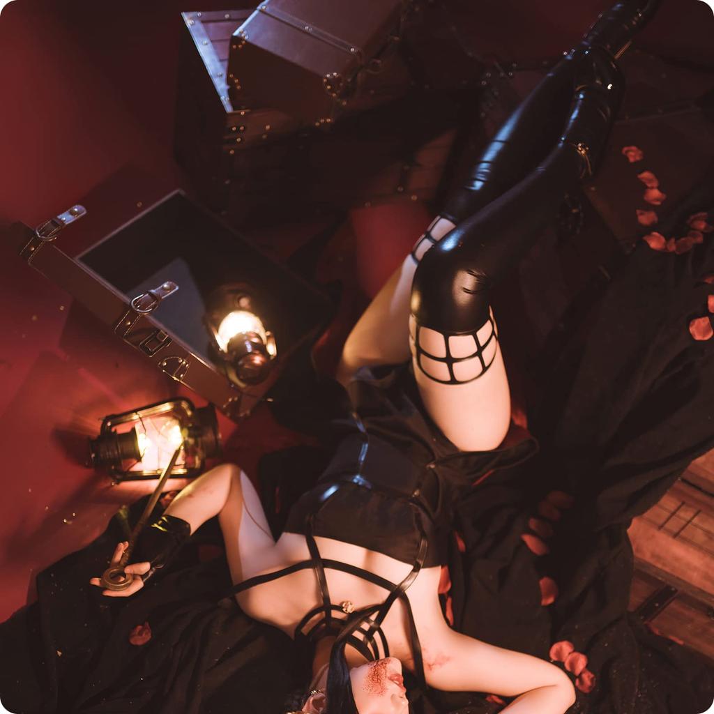 [NOKIJP] Yoru Cosplay Costume with Wig, Satin Yoru Cosplay (XXL, Satin Yoru Wig Included)