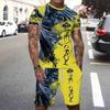 Fashion Resort Style Men's T-Shirt Short Sleeve Shorts Two-Piece Set Summer 3D Print