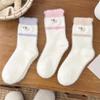 5Pairs Embroidery Mink Fleece Socks Puppy Dog Plush Floor Socks Winter Fluffy Socks  Autumn Winter