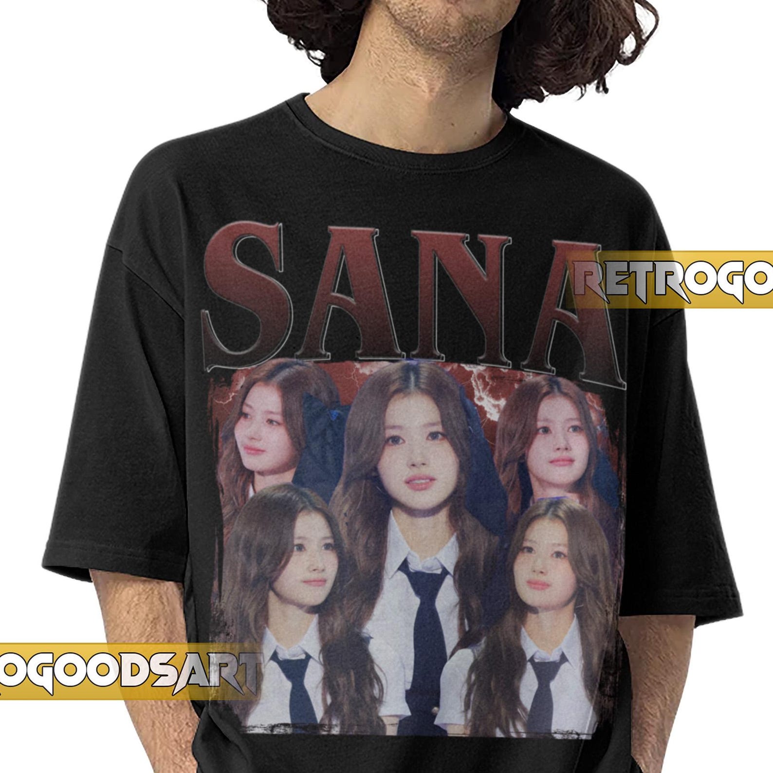 SANA TWICE GIRLGROUP Retro Shirt / Sana Vintage Band Tee / Sana Minatozaki Twice Tour / Twice Kpop GirlbandConcertMerch M