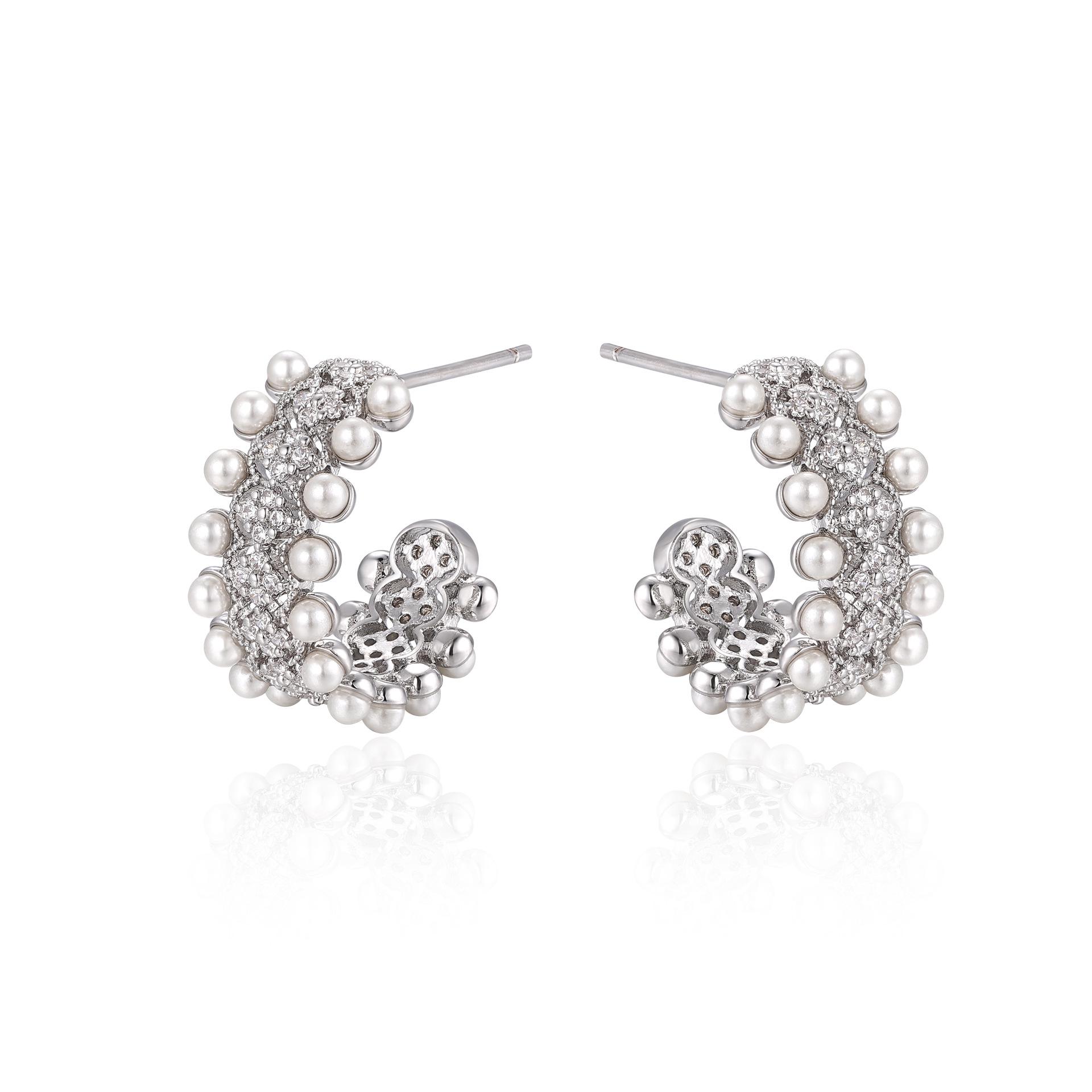 

Круглые серьги-пусеты «Цветочные бутоны» - Элегантные весенние серьги-гвоздики с покрытием «легкая роскошь» и уникальным дизайном платиновый