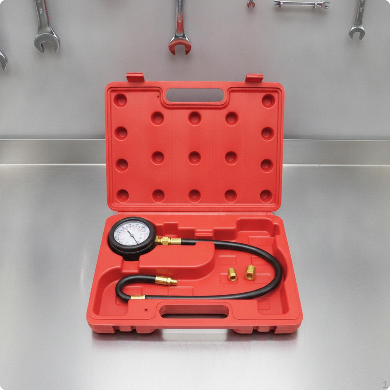 Oil Pressure Gauge Kit Flexible Hose Testing Tool Metal Connector