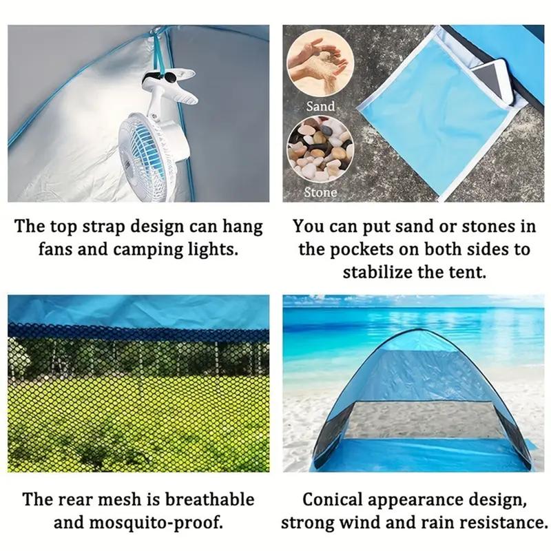 Quick Set Up.Pop Up Beach Tent Portable Sun Shade Shelter Outdoor Camping Fishing Canopy,Camping Accessories,Sturdy Construction