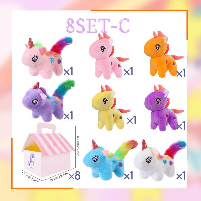 8-36Sets Unicorn Stuffed Animals Adopt Me Unicorn Plush Party Favors Birthday Gifts with House for Girls