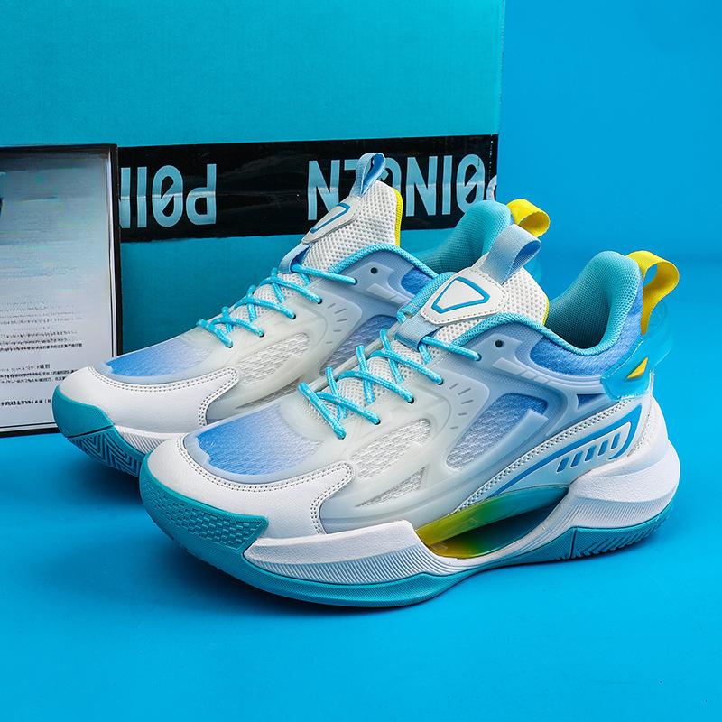 Luminous Basketball Shoes Sports Shoes for Men New Style Breathable Youth Students Shock Absorption Practical Low Top Casual Shoes for Men