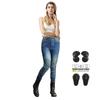 Womens Motorcycle Jeans Retro Biker Riding Pants With Protective Pads Cycling