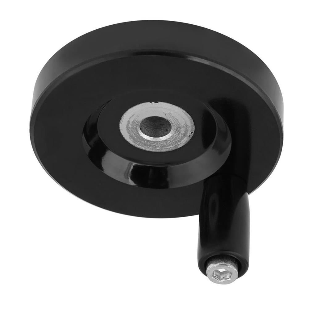 1 Pcs Black Lathe Milling Machine Rear   Hand Wheel With Revolving Handle(8 X 63mm)