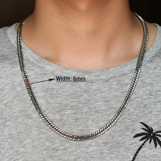 Basic Mens Stainless Steel Necklace Gold and Copper Color Chunky Link Cuban Curb Chain for Punk Hiphop Boy Choker Metal Jewelry