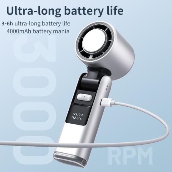 Handheld Turbo Fan 100-Speed Adjustable Lightweight Rechargeable Portable High Speed