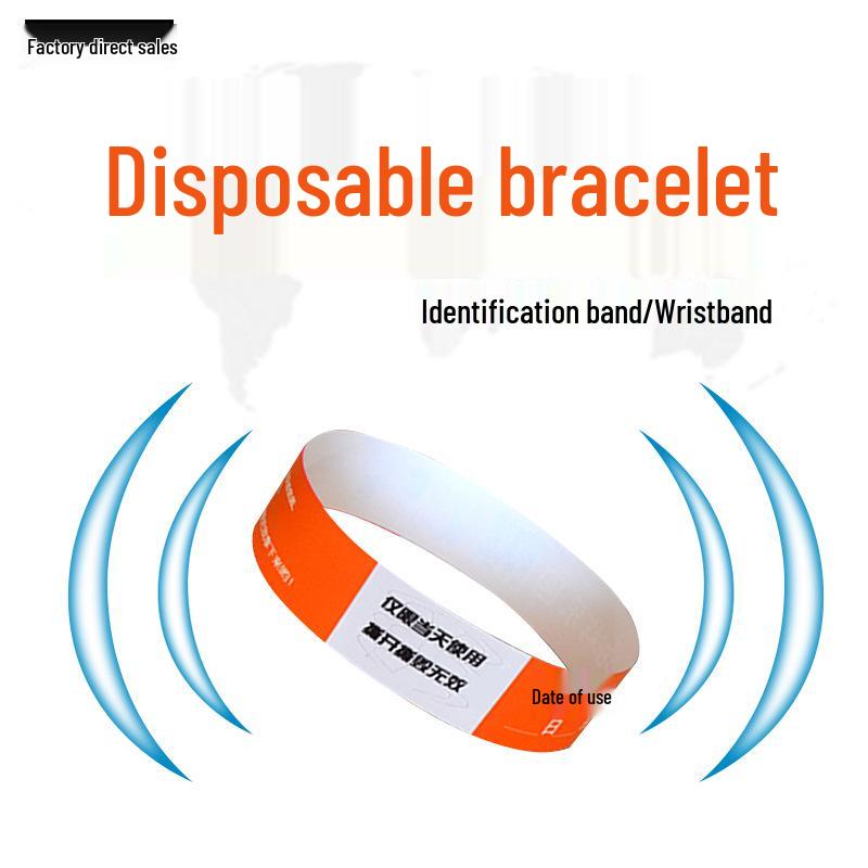 Custom Waterproof Synthetic Paper Wristband for Club Identification Blue 100 Bands