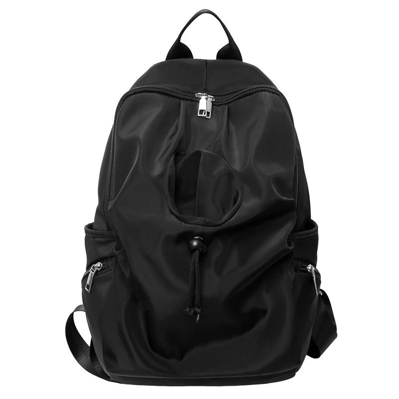 Korean version of locomotive ins dark department trendy cool student schoolbag spring new large-capacity backpack чёрный