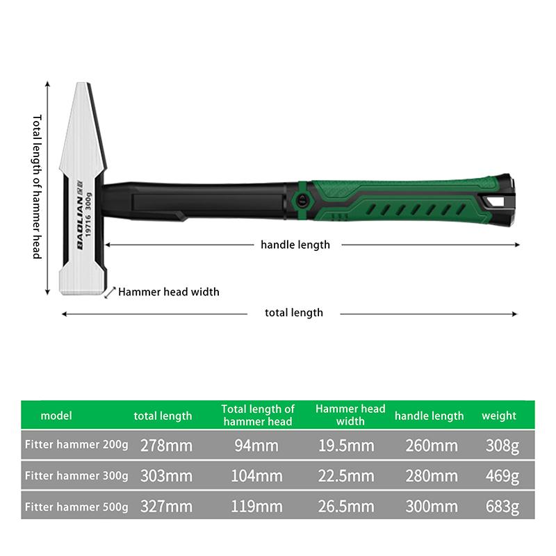 Hardware Tools, Building Decoration, Flat Head Hammer 200/300G, Plastic Coated Duckbill Hammer, Hammer Head 500G, Fitter Hammer