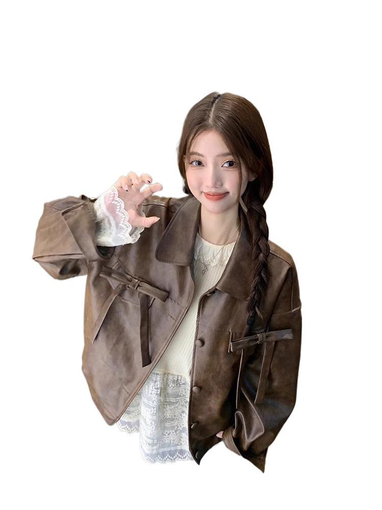 Women's Slimming Waist-Hugging Lace Patchwork Top for Autumn/Winter