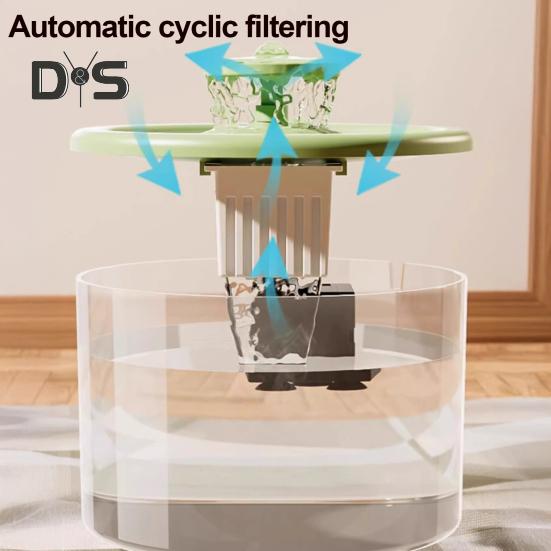 Cat Water And Food Dispenser 2-in-1 Automatic Cat Feeder 1L Cat Water Fountain And Food Bowl Set for Indoor Cats Small Dogs