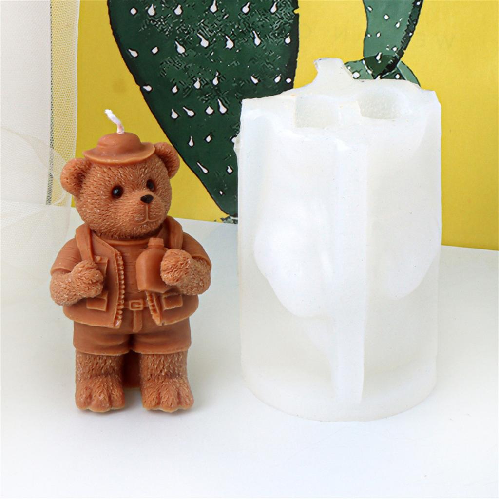 3D Bear Silicone Mould for Creative Candle Making Flexible and Easy To Clean Decoration for Craft and Decorations