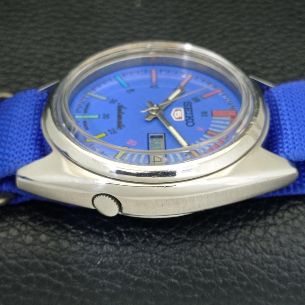 VINTAGE SEIKO 5 AUTOMATIC 7019A JAPAN MENS BLUE COLOR DIAL WATCH a701469-5 R206b-a701469