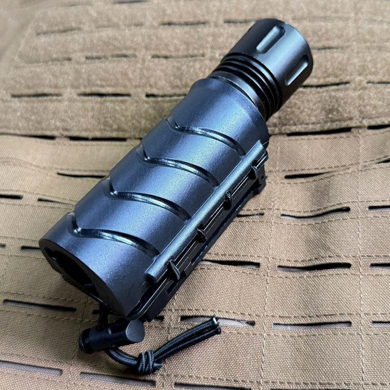 MOLLE-Compatible 360° Rotating Quick Draw Sheath for Baton, Tactical Flashlight, and Spray – Rubber Band Style