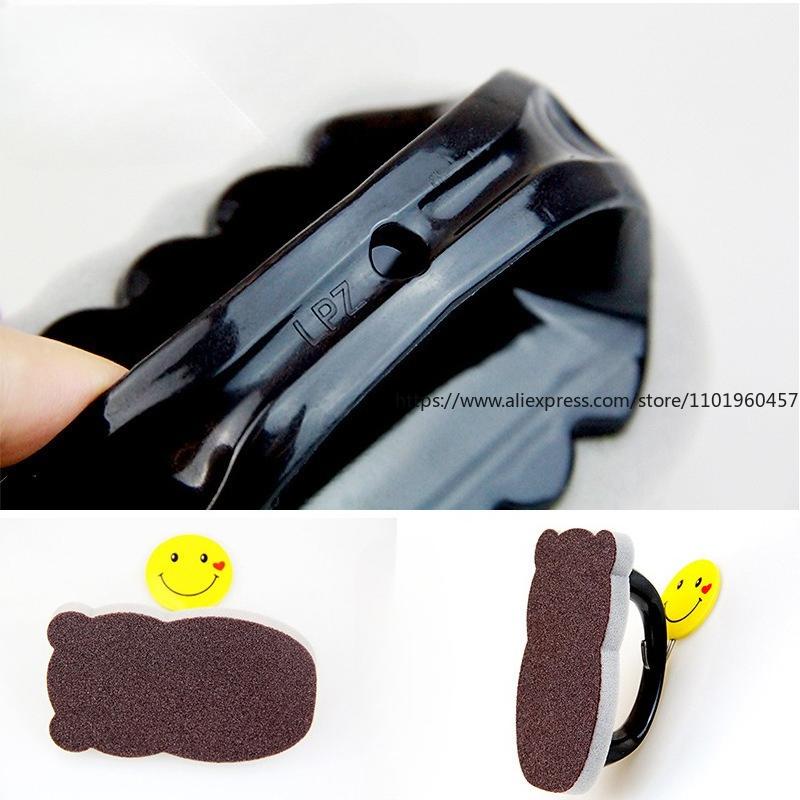 Ceramic Abrasive Sponge Scrubber With Handle Small Hippo-Shaped Kitchen Cleaner Rust Remover For Pots Long-Handled Pot Scrubber