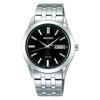 Seiko Watch Watch Seiko Selection Solar Black Dial Sapphire Glass Date/Day of the Week SBPX083 Men's Silver