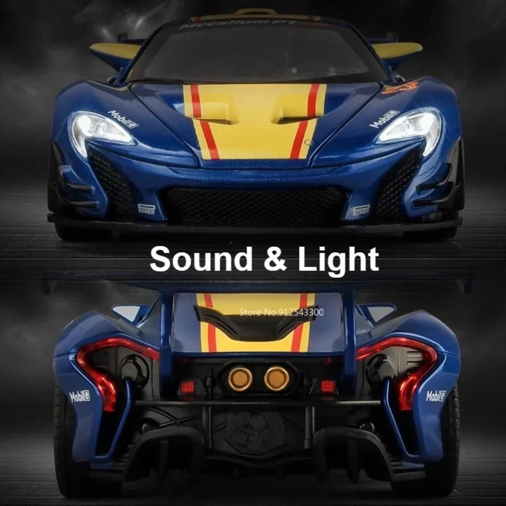 1:22 Scale P1 GTR Z4 Toy Car Model Metal Diecast Sound Light Pull Back Shock Absorption Miniature Supercar Models Kid Gifts