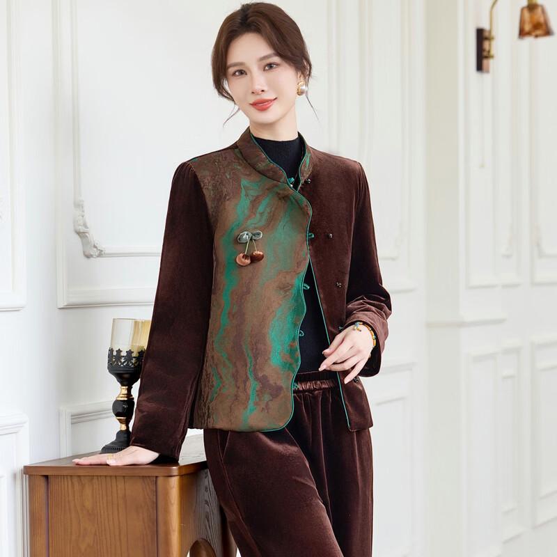 Yalu Women's Chinese Style Velvet Jacket Set