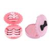 1Pcs False Eyelash Storage Box Pink Bowknot Design With Mirror Display Box Case Organizer Makeup Cosmetic Tool Gift For Women
