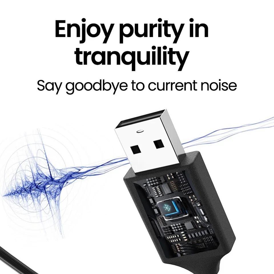 Car Bluetooth Receiver 5.4 Stereo Wireless USB Dongle to 3.5mm Jack AUX Audio Music Adapter Mic Handsfree Call Auto Handsfree Speaker Car Accessories