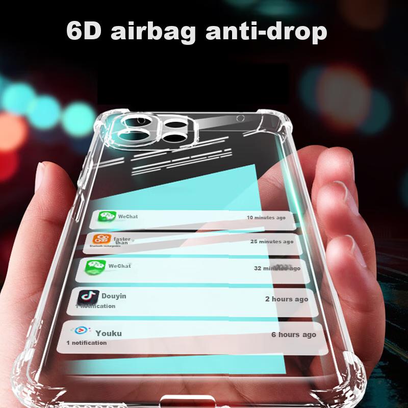 Compatible with Xiaomi 11 Youth Edition, Shockproof Phone Case with Four Corners, Full Protection Airbag Transparent Soft TPU - Clear White