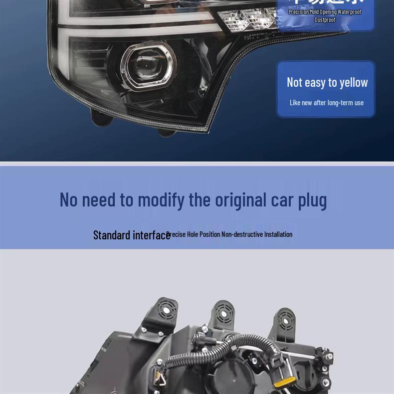 Super Bright LED Headlight Assembly for Sinotruk Howo T7H - Modified A7/T5G/TX/T6G Bi-Xenon