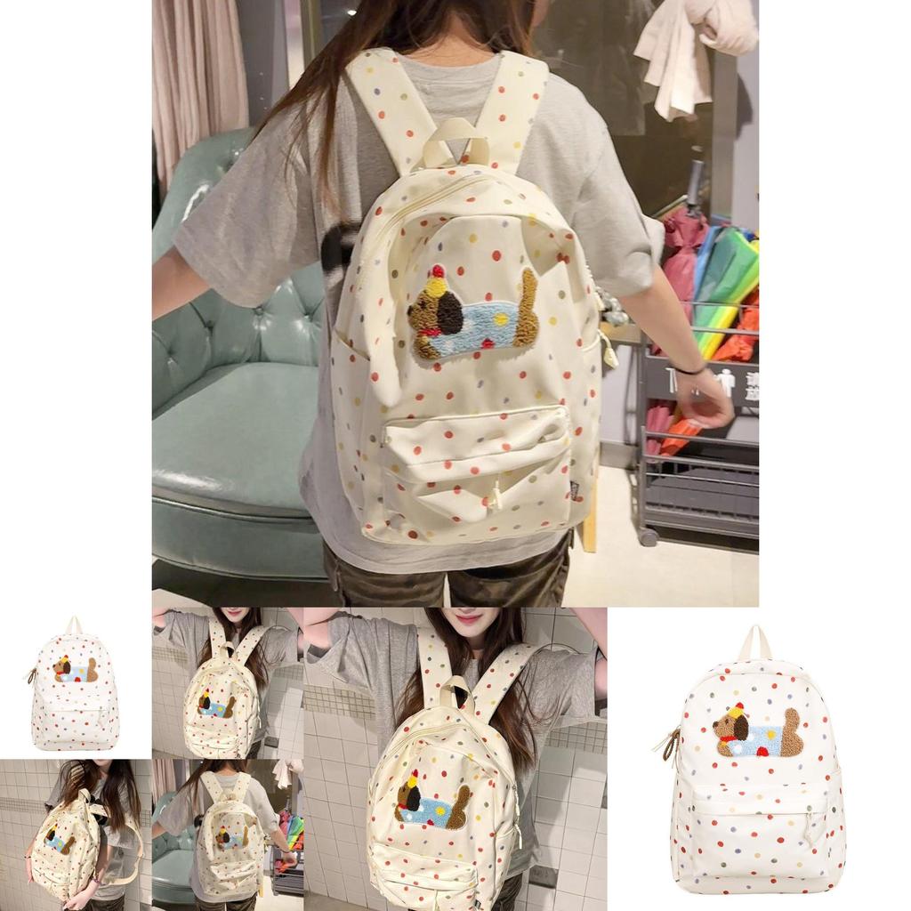 Adorable Ins Cartoon Dog Backpack With Padded Straps And Large Capacity For Teens And Women