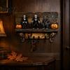 Lightweight Wooden Ghost Decor Halloween Key Holder, Lady Holder with 4 Hooks, Wall Entryway Organizer Rack Mounted Spooky for Hallway Home