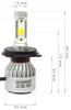 Ampoules LED H4 S2 72W Cob Kit 16000 Lm 12V 24V