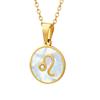 French-Inspired Zodiac Pendant with White Mother-of-Pearl Inlay On 18K Gold-Plated Chain