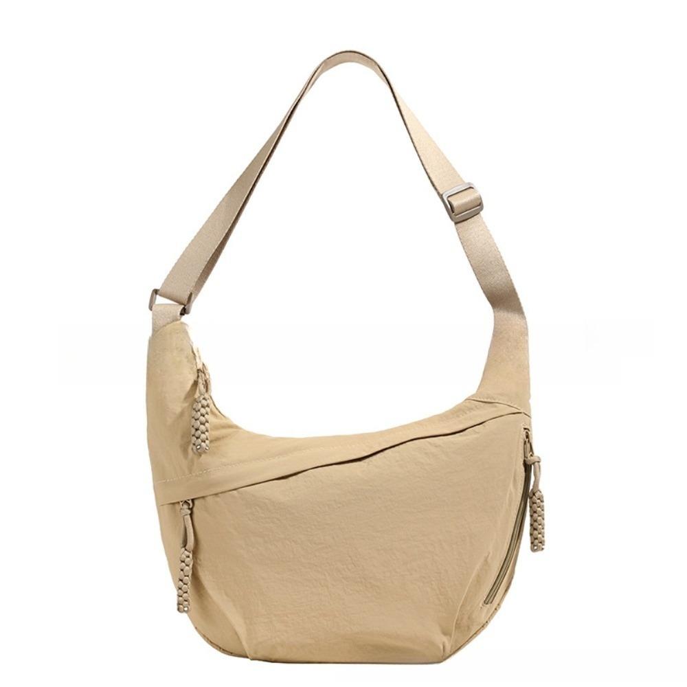 Versatile Canvas Crossbody Bags Large Capacity Lightweight Sports Hobos Bag Solid Color Korean Simplified Shoulder Bag Women