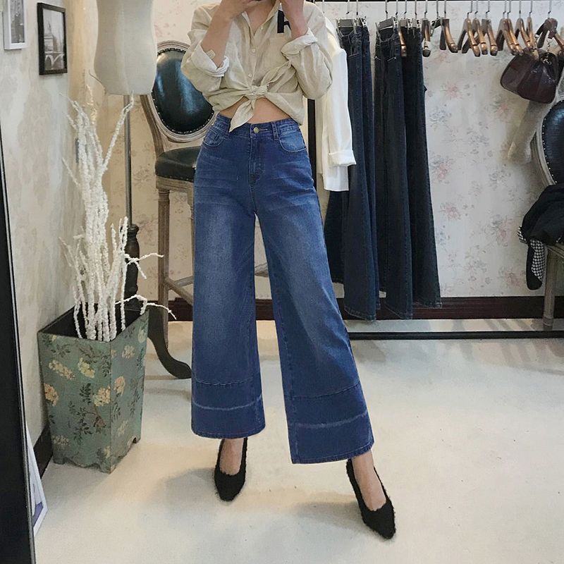 

Джинсы с высокой талией в стиле ретро, европейский и американский стиль, осень, оригинальная цена Dark Blue 29