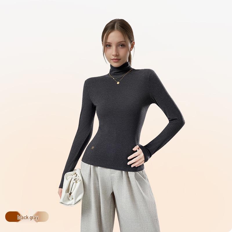 

Autumn/Winter Women s High-Neck Fleece Base Shirt, Velvet Wool Knitwear, Skin-Beautifying, Wearable Indoors and Outdoors. XL (for 130-145 jin)