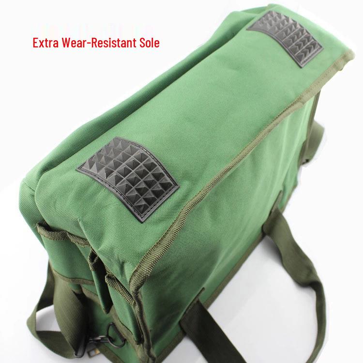 Durable Multifunctional Canvas Electrician Tool Bag - Large Size, Wear-Resistant, Single Shoulder Design