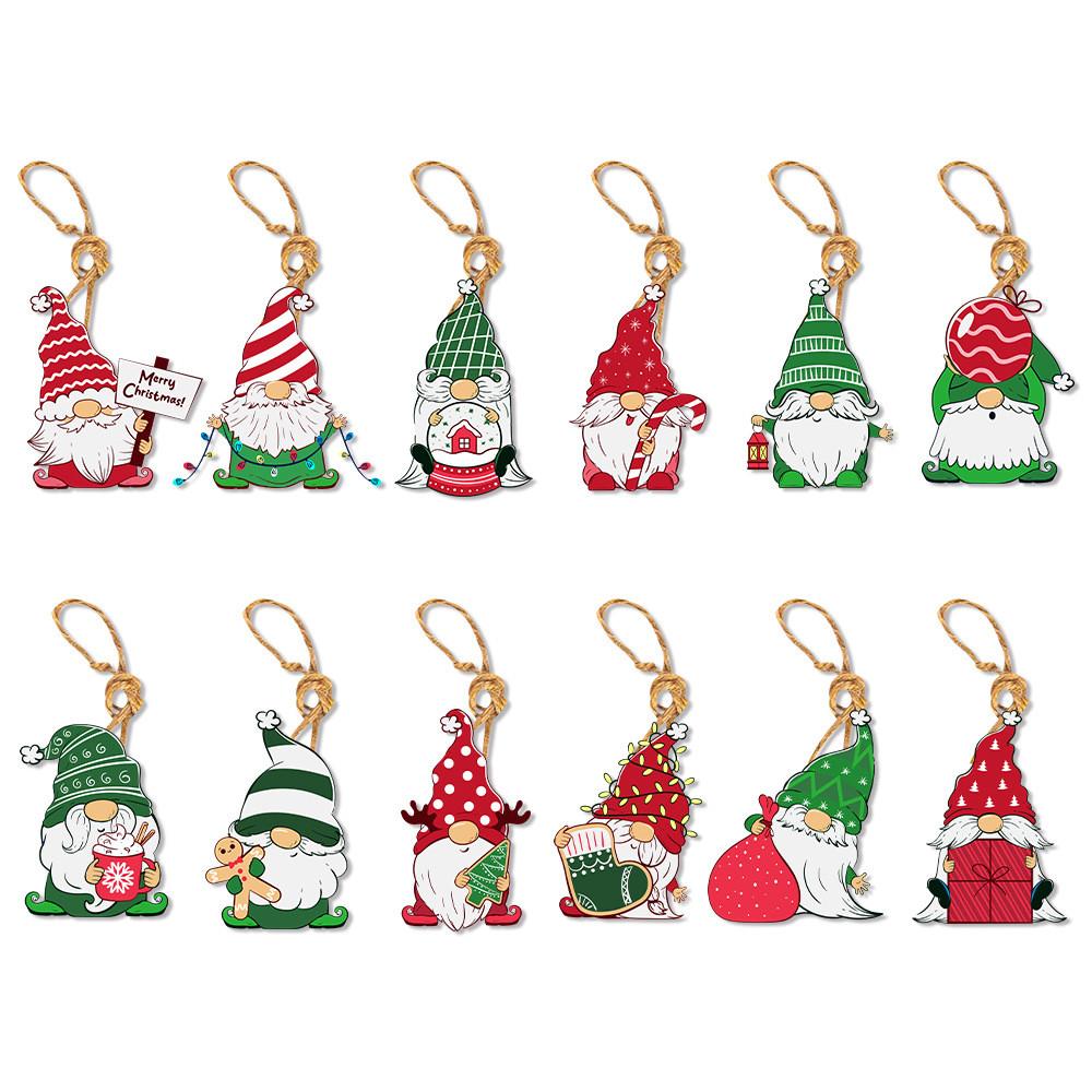

12pcs Party Christmas Tree Decoration Pendant Gingerbread Man Paper Gift accessories