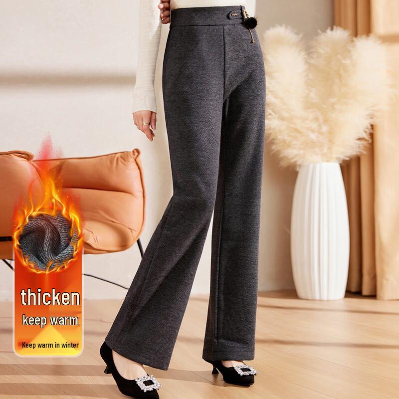 

Women s Mid-Aged Elastic Waist Thermal Casual Pants 3XL