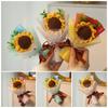 Dr.Bear Graduation Crochet Flower Bouquet Artificial Sunflower Hand Knitted Bouquets with Gift Bag Students Graduation Gift