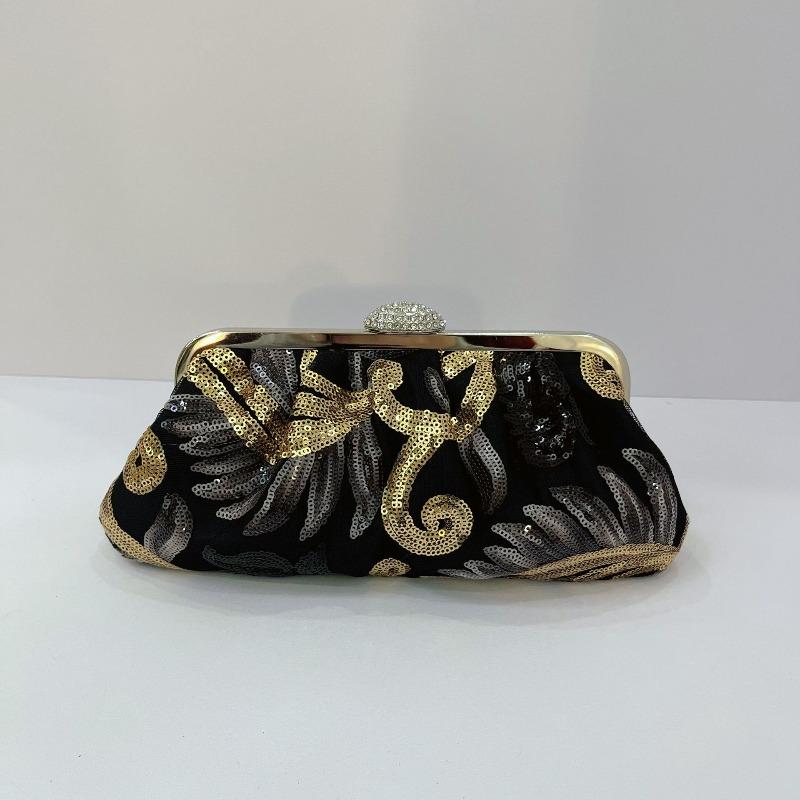 

New retro velvet embroidered bead bag banquet bag clutch bag cheongsam dinner handbag women s bag shoulder bag oblique span bag