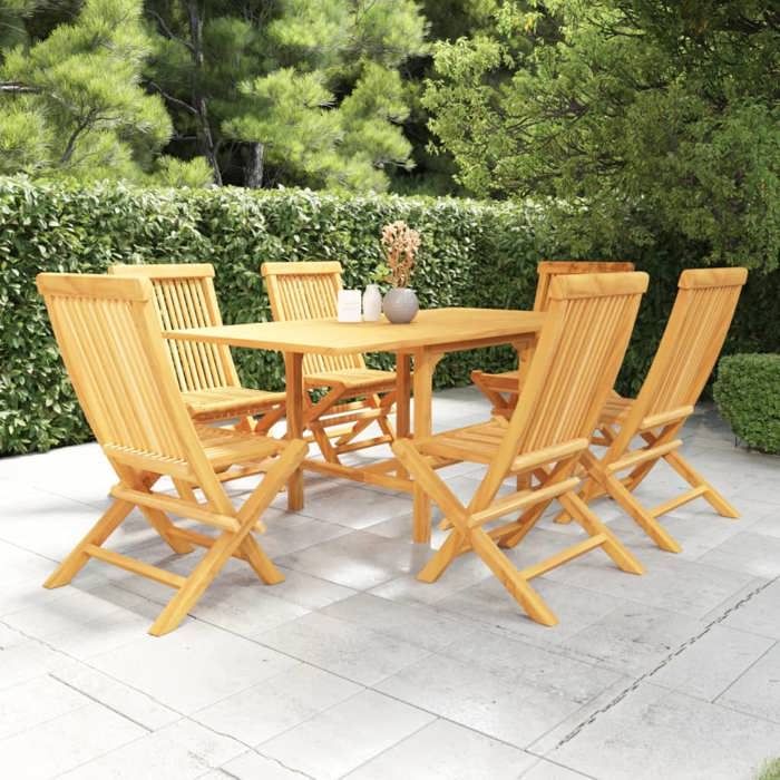 VidaXL Salon de Jardin 7 pcs Mobilier de Repas Ensemble de Salle à Manger Table et Chaises à Dîner Extérieur Patio Bois de 3059594