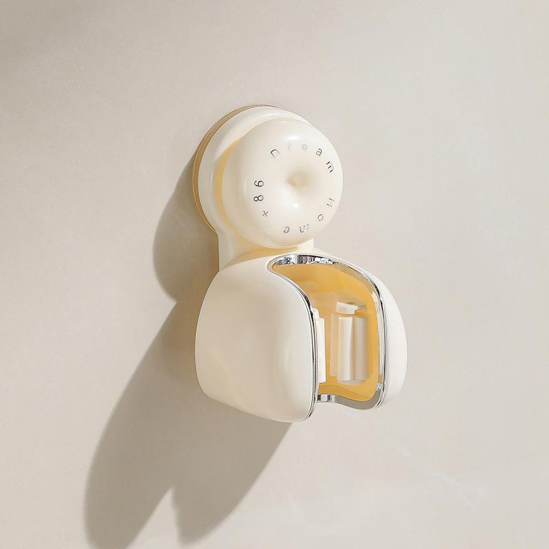 No-Drill Mop Holder Bathroom Mop Hook Suction Cup Wall Mount Broom Holder Wall-Mounted Mop Rack Strong-Hold Mop Stand