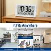 Large Digital Wall Clock with Temperature Humidity Calendar 8.5"Desk LCD Alarm Clock Backlight for Bedroom Office Living Room