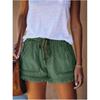 Women's Summer Solid Color Casual Thin Fringe Denim Shorts Loose Non-elastic High-waisted Pants