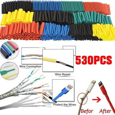 530Pc Heat Shrink Tubing Tube Sleeve Kit Car Electrical Assorted Cable Wire Wrap