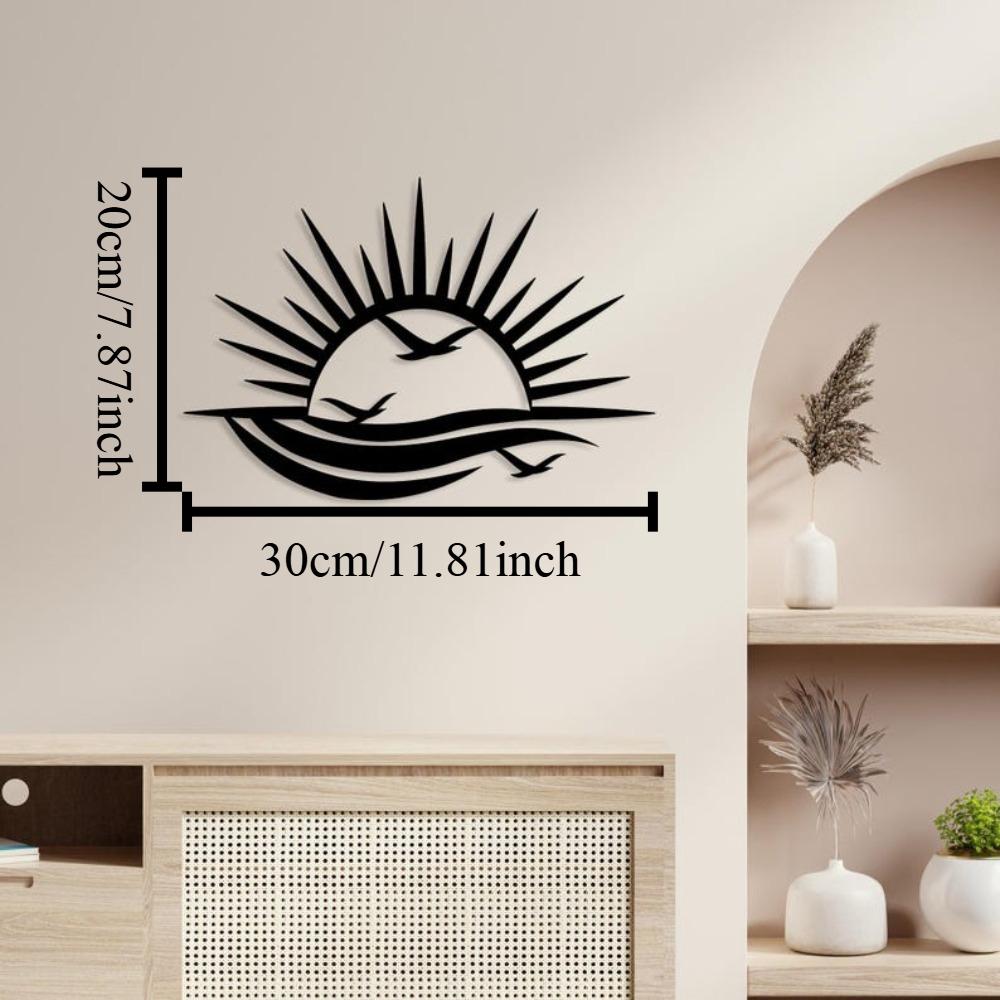 Металлическое настенное искусство  Восход солнца  3D скульптура чайки прибрежной Декор для дома 20in