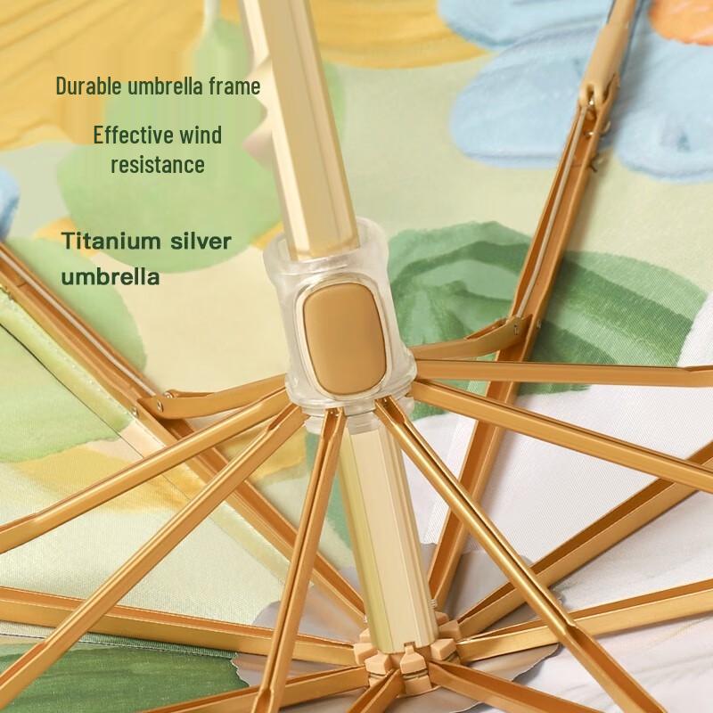 MAYDU Titanium Silver Double-Layer Folding Umbrella