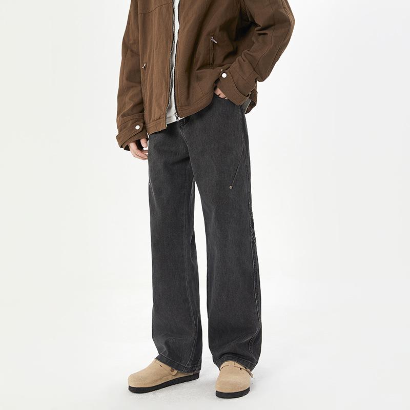 Timber Pants Purple Jeans Men's Sense Commuting Casual Wear Wide-leg Pants Breathable Fabric Comfortable Wear Easy to Care For Practical Daily Use
