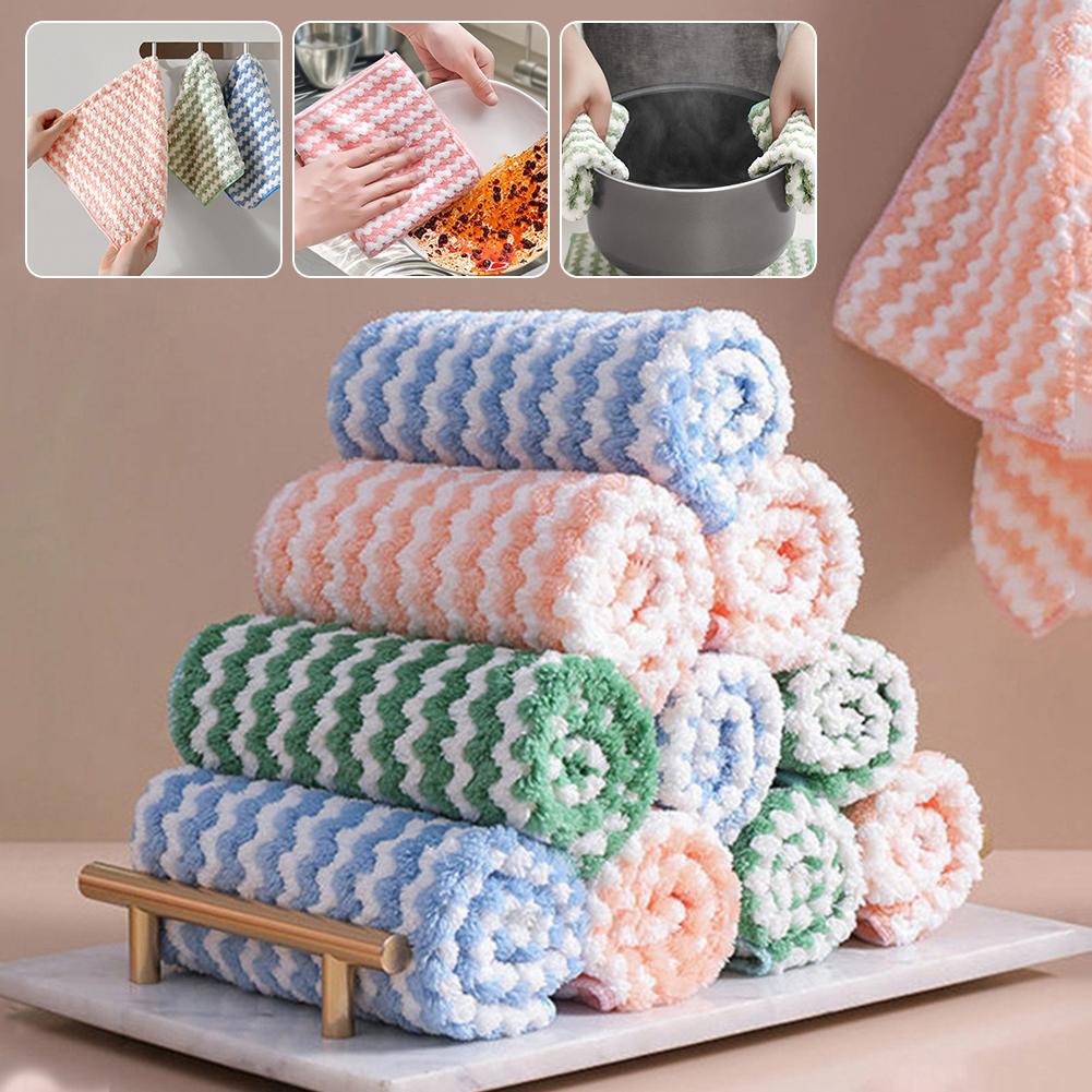 Coral-Fleece Microfiber Cleaning Cloth Quick Drying Colourfast Soft Washable Window Cleaning Rag Thicken Cleaning Cloth
